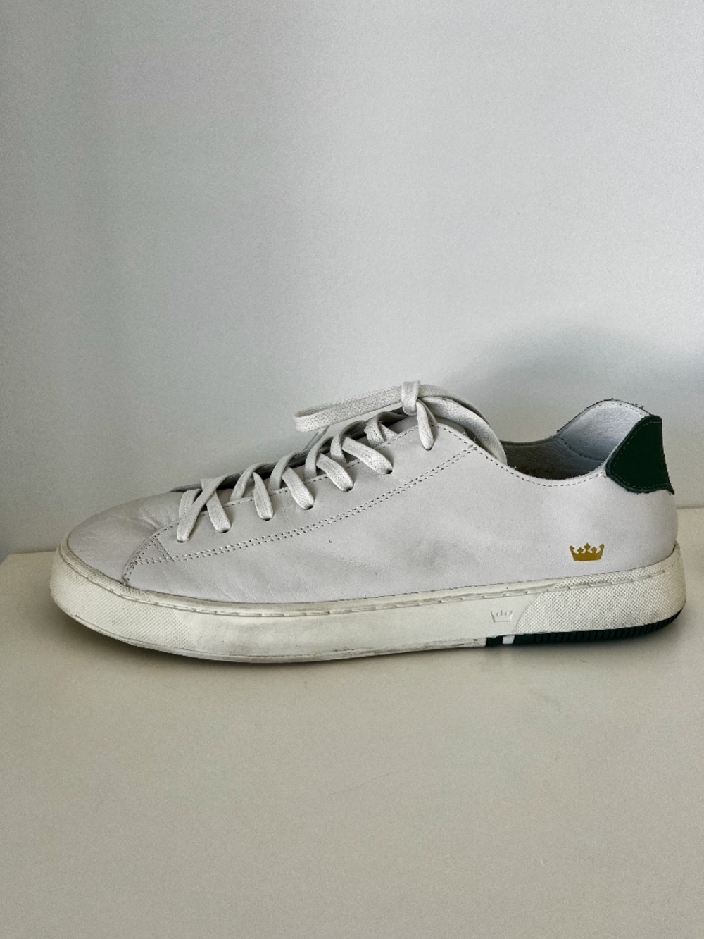 Osklen Men's White Sneakers Size US 10, White and Forest Green